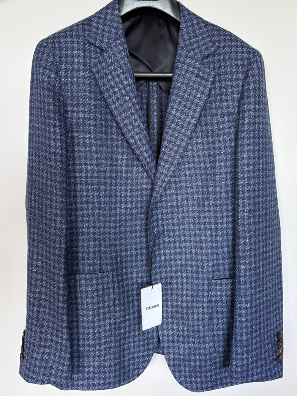 Reiss Blue Houndstooth Sport Coat - Picture 2 of 4